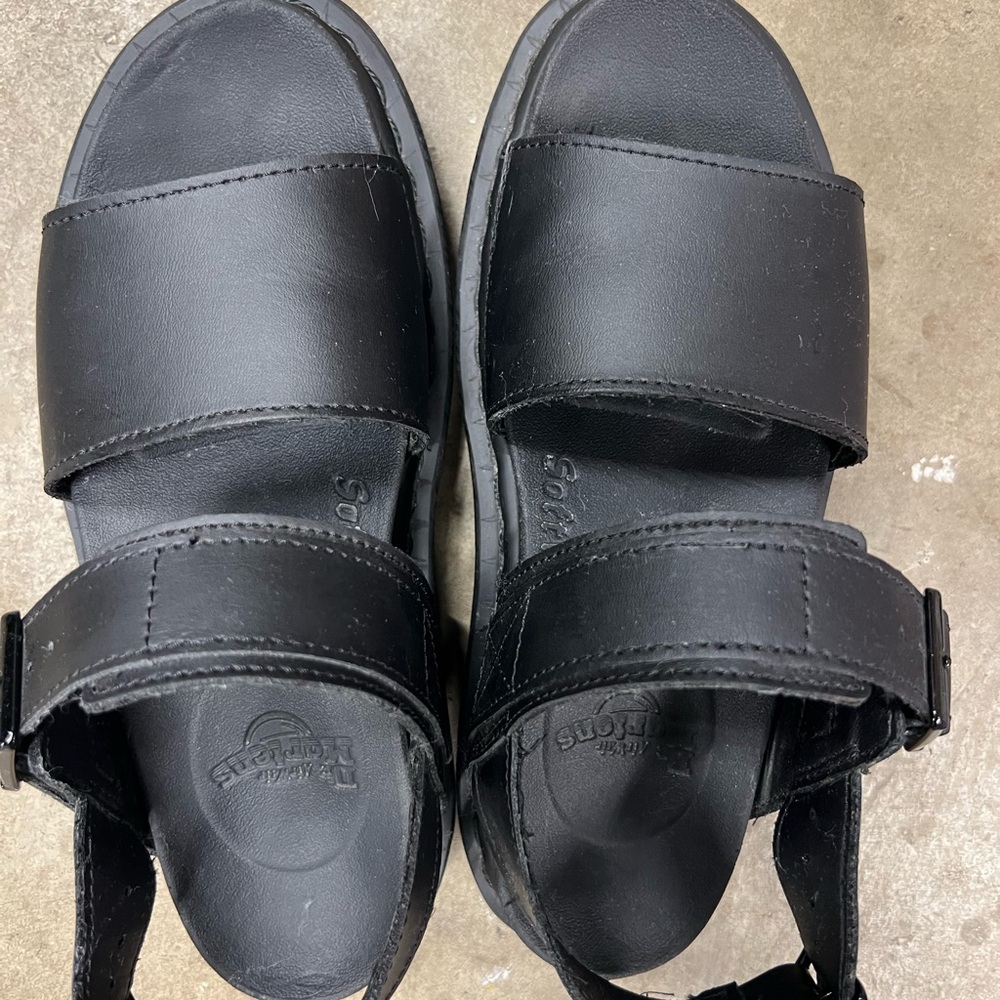 Dr. Martens Black Leather Strap Sandals